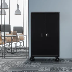 Arebos Aktenschrank_Garagenschrank 155 x 90 x 40 cm mit Rollen Discount