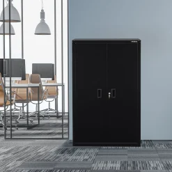 Arebos Aktenschrank_Garagenschrank 140 x 90 x 40 cm Schwarz Best