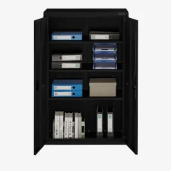 Arebos Aktenschrank_Garagenschrank 140 x 90 x 40 cm Schwarz Best