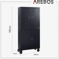 Arebos Aktenschrank mit Rollen 180 cm Online