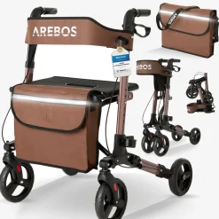 Arebos Alu Rollator - klappbar inkl. Einkaufstasche New