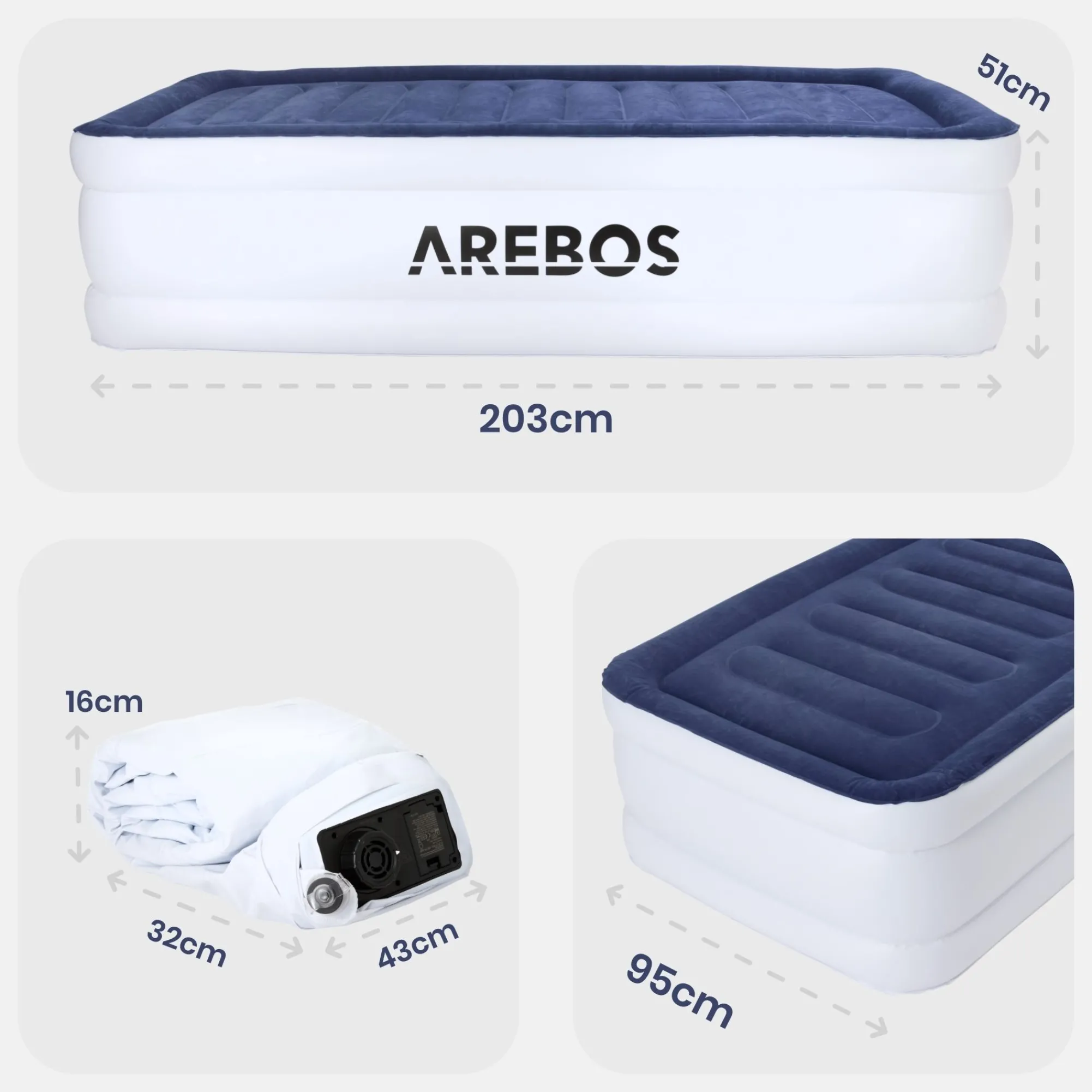 Arebos Aufblasbare Matratze Luftbett Einzel Sale