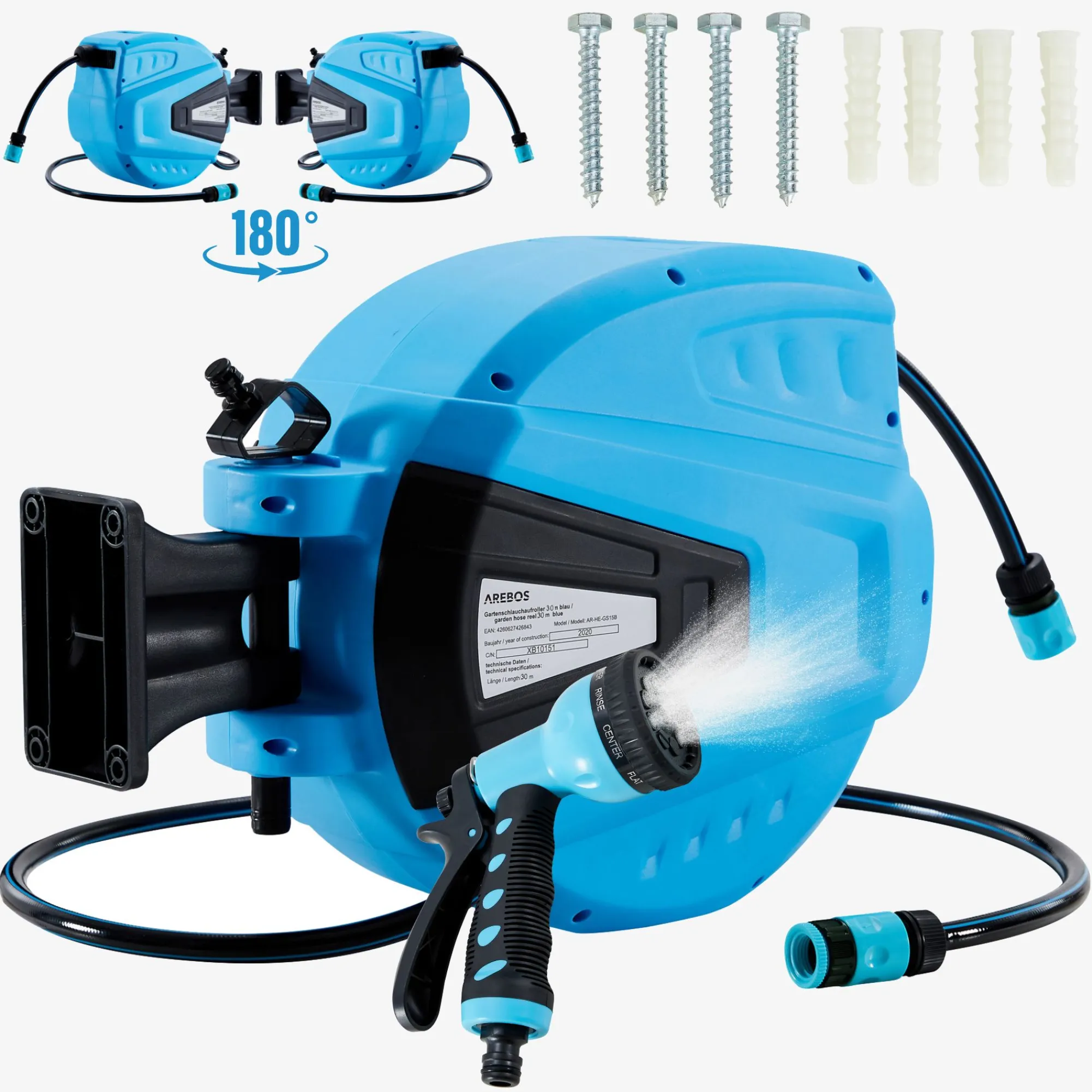 Arebos Automatischer Gartenschlauchaufroller 30 m Sale