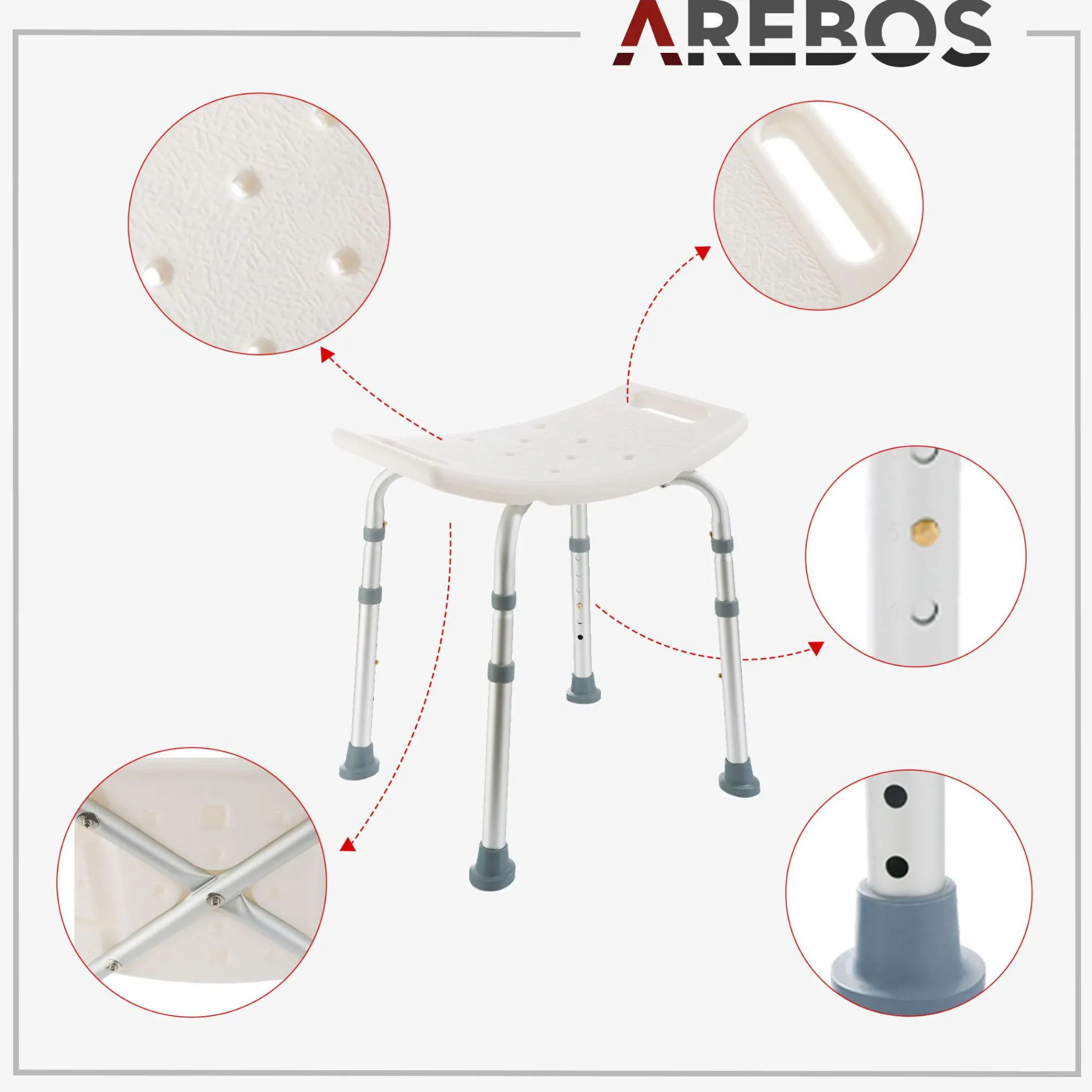 Arebos Badhocker ohne Rückenlehne Best