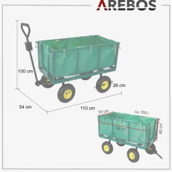 Arebos Bollerwagen 550kg grün Online