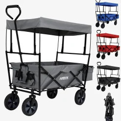 Arebos Bollerwagen mit Dach ECO Clearance