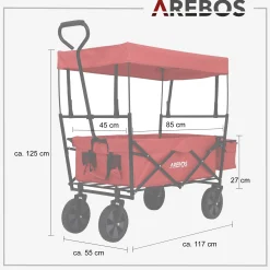 Arebos Bollerwagen mit Dach ECO Clearance