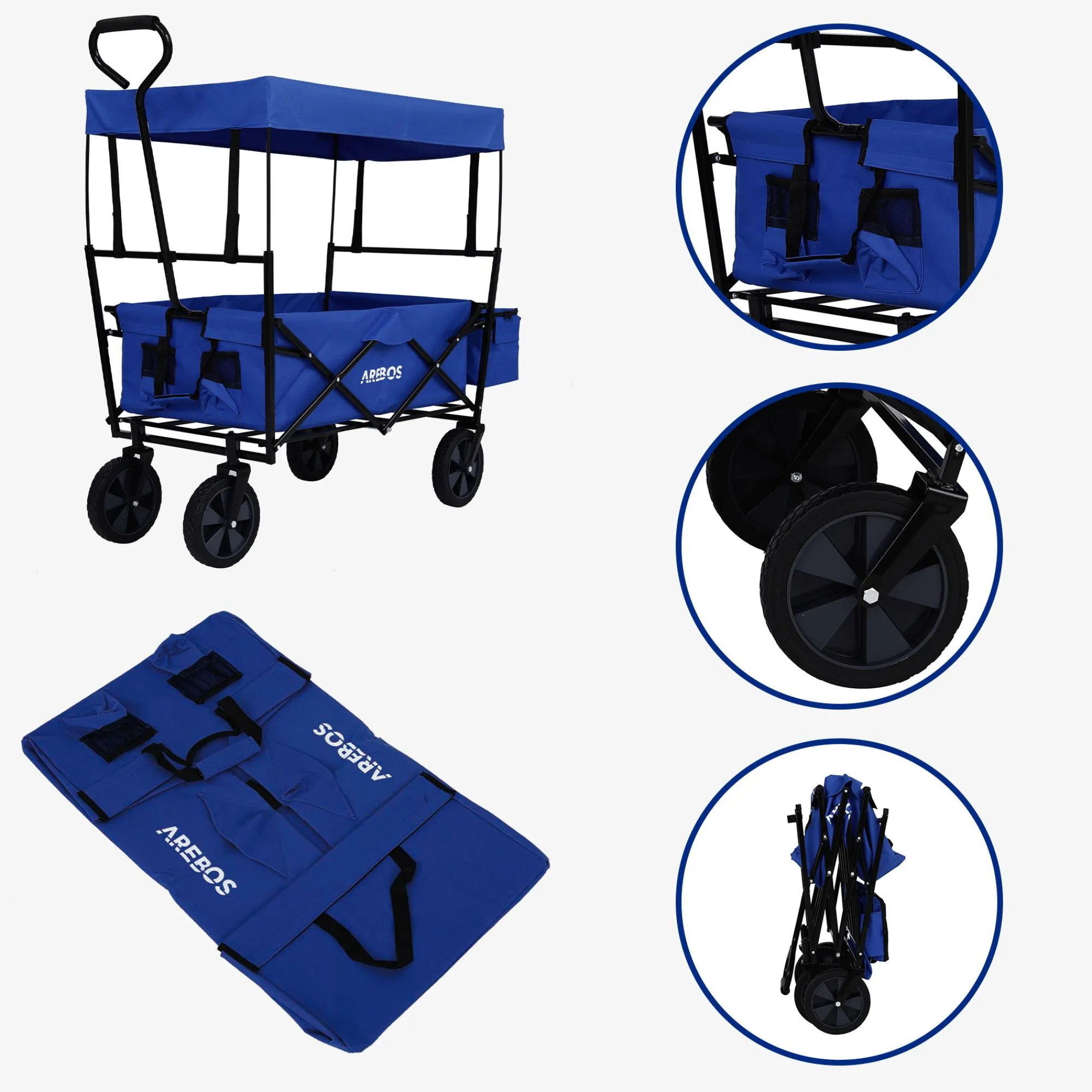 Arebos Bollerwagen mit Dach ECO Clearance