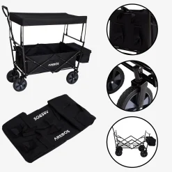 Arebos Bollerwagen mit Dach ECO Clearance