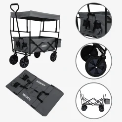 Arebos Bollerwagen mit Dach ECO Clearance