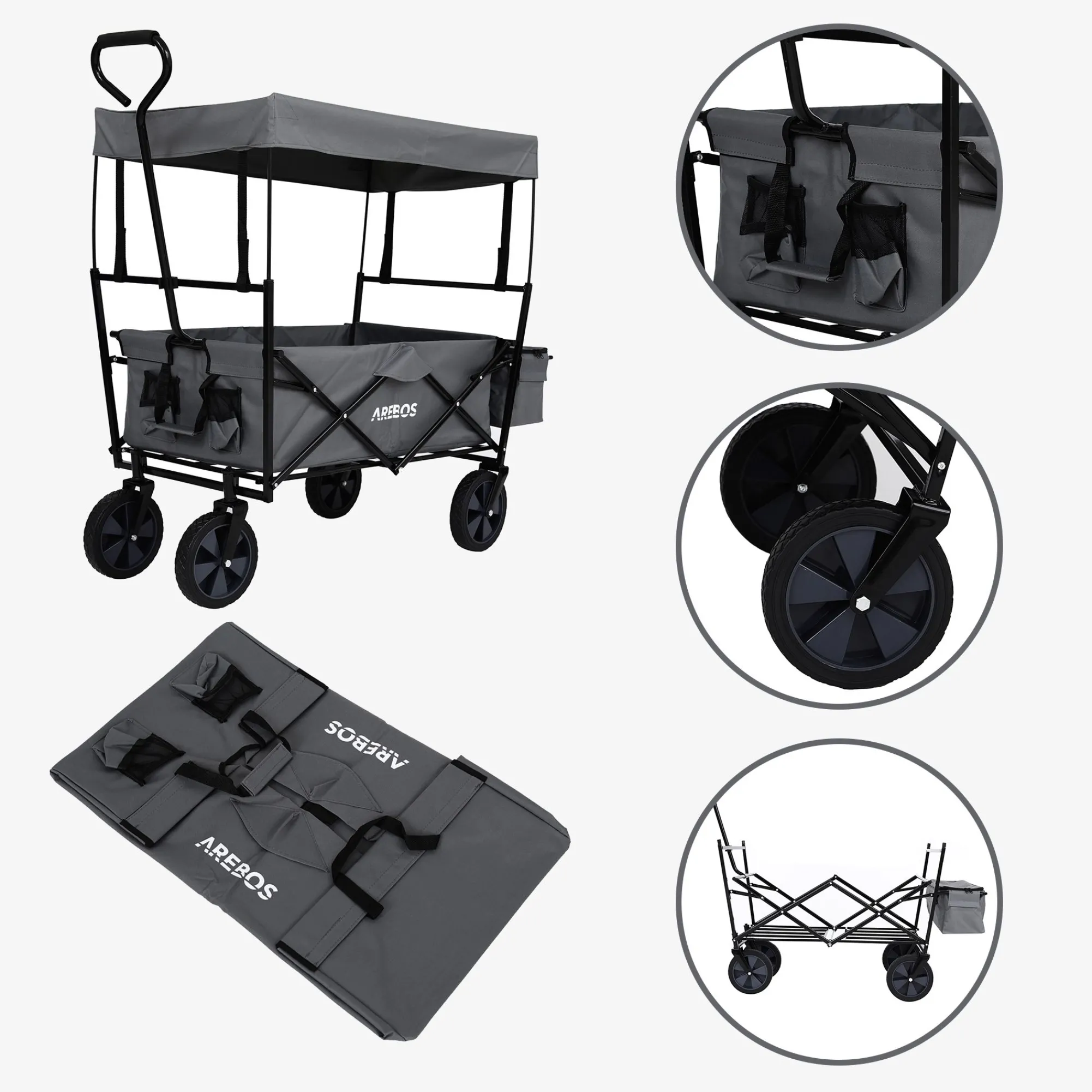 Arebos Bollerwagen mit Dach ECO Clearance