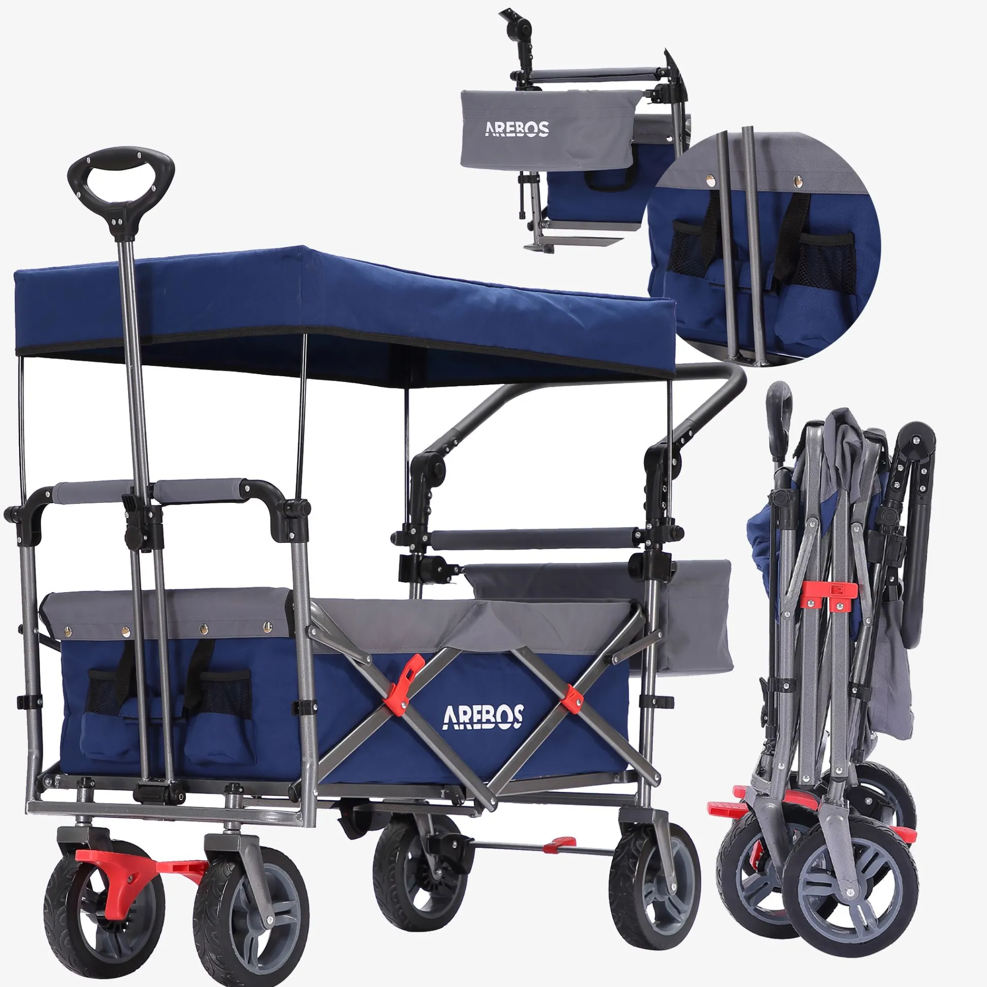Arebos Bollerwagen mit Dach Premium
