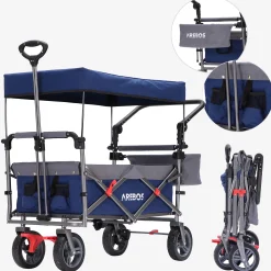 Arebos Bollerwagen mit Dach Premium