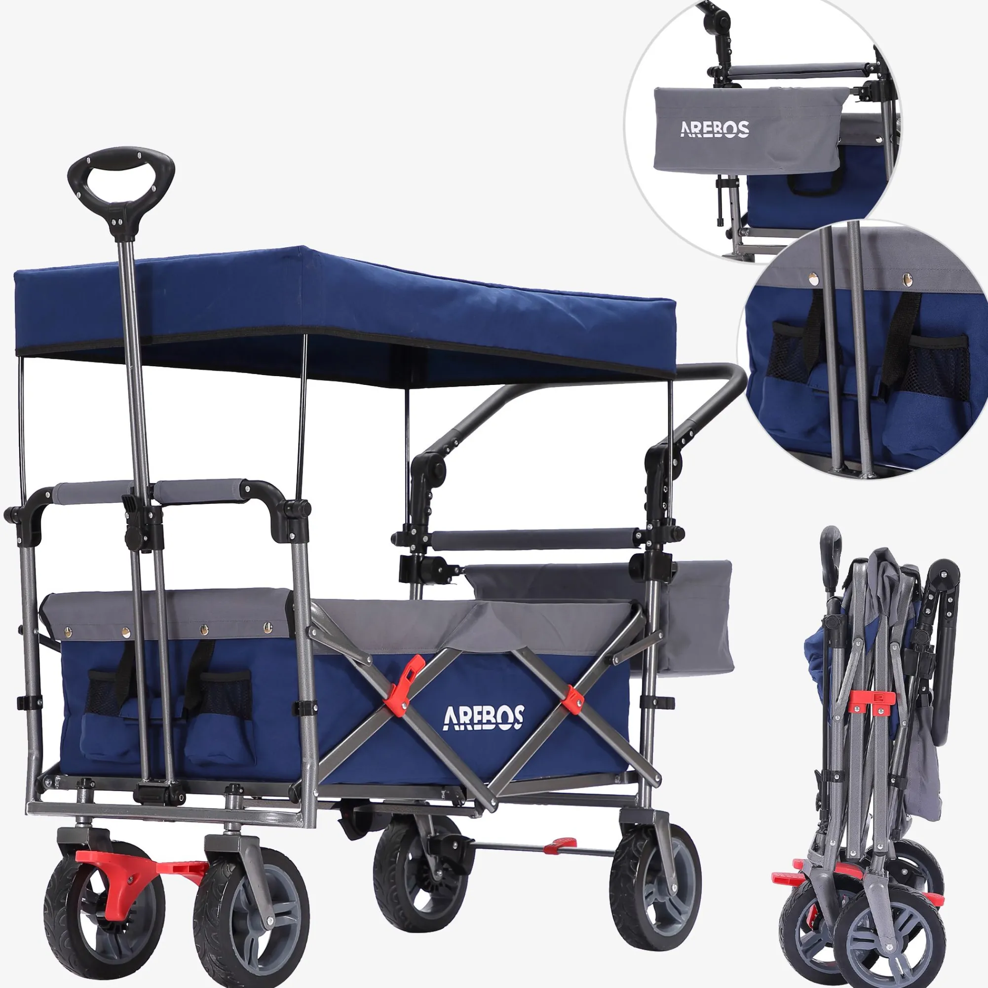 Arebos Bollerwagen mit Dach Premium