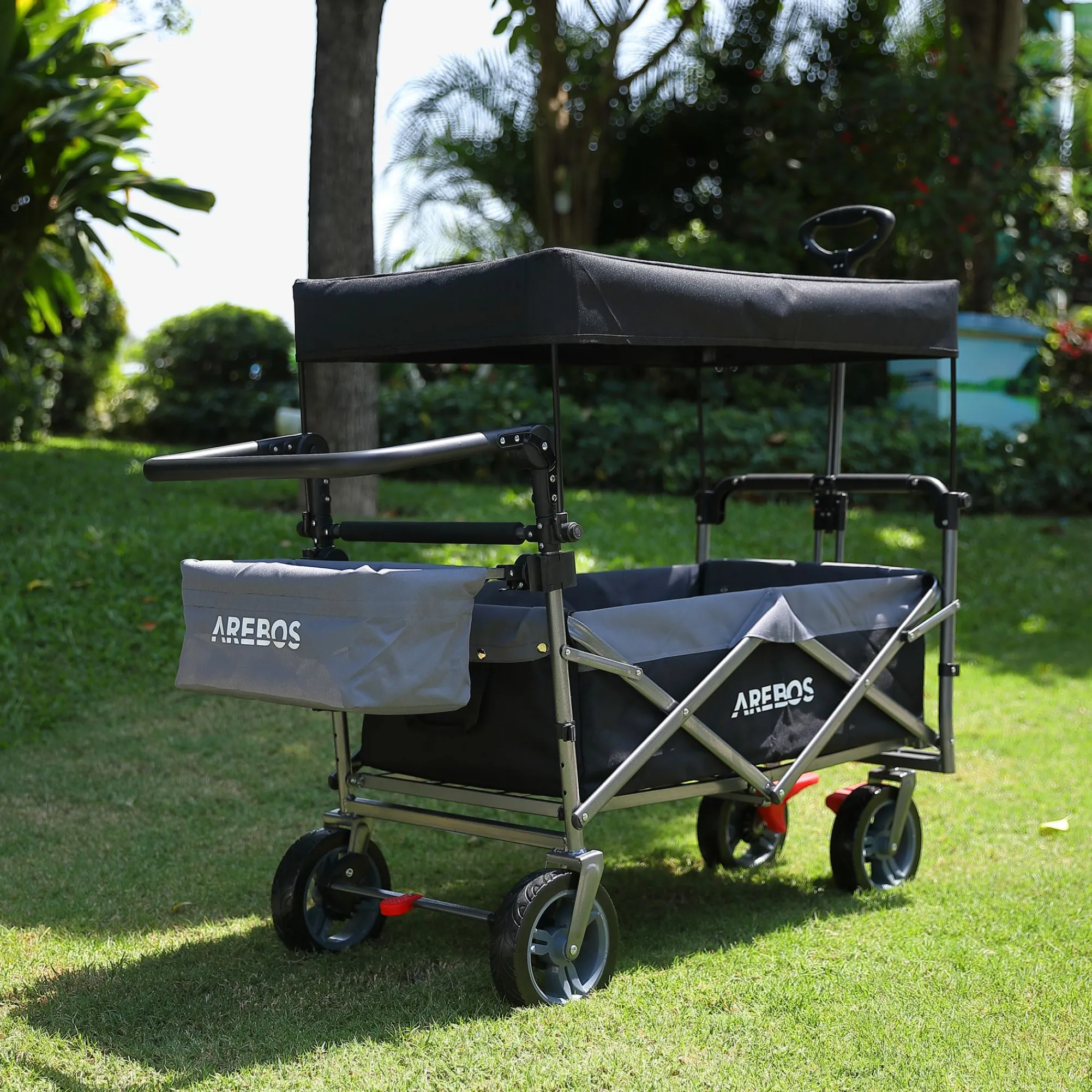 Arebos Bollerwagen mit Dach Premium