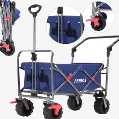 Arebos Bollerwagen mit Teleskop Schubstange Best
