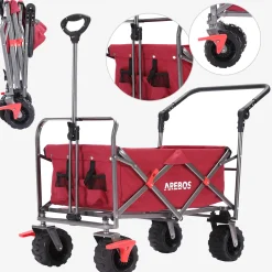 Arebos Bollerwagen mit Teleskop Schubstange Best