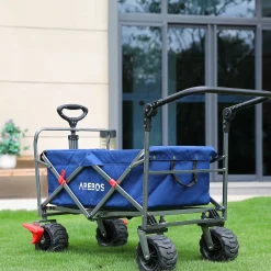 Arebos Bollerwagen mit Teleskop Schubstange Best