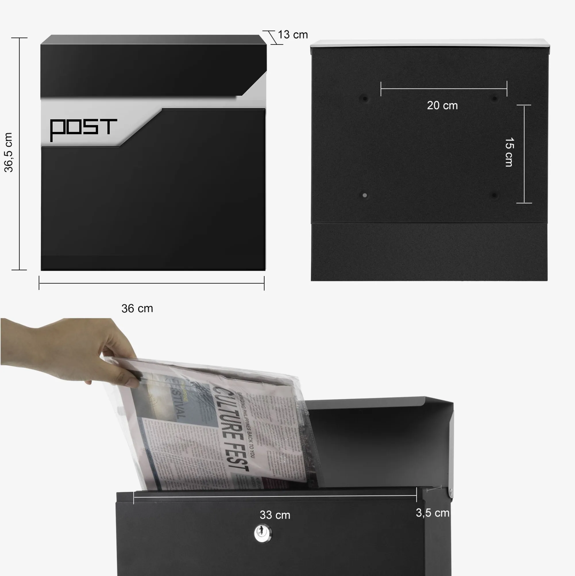 Arebos Briefkasten 16442 Hot