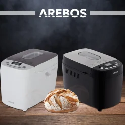 Arebos Brotbackautomat 1500g 15 Programme schwarz New