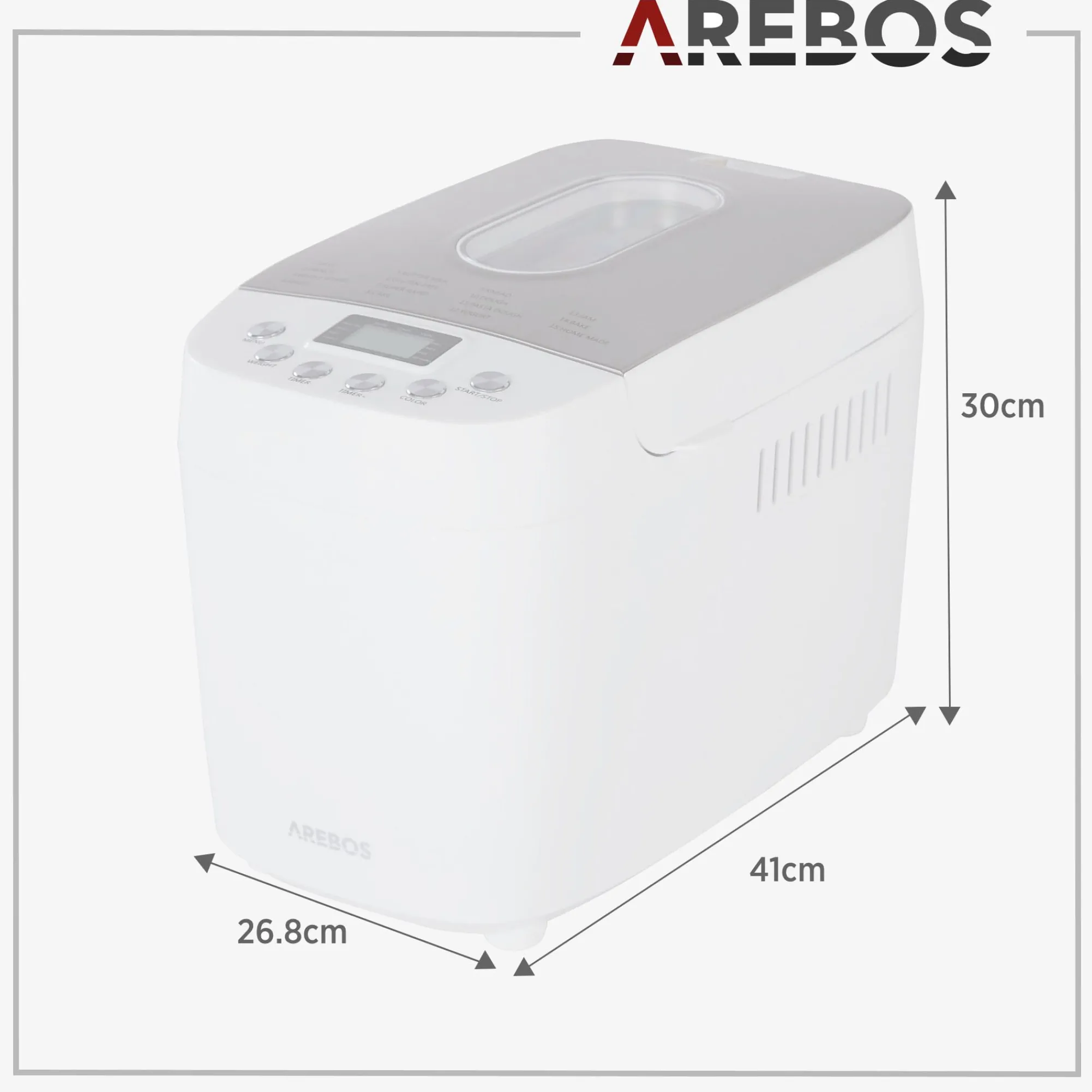 Arebos Brotbackautomat 1500g 15 Programme weiß Sale