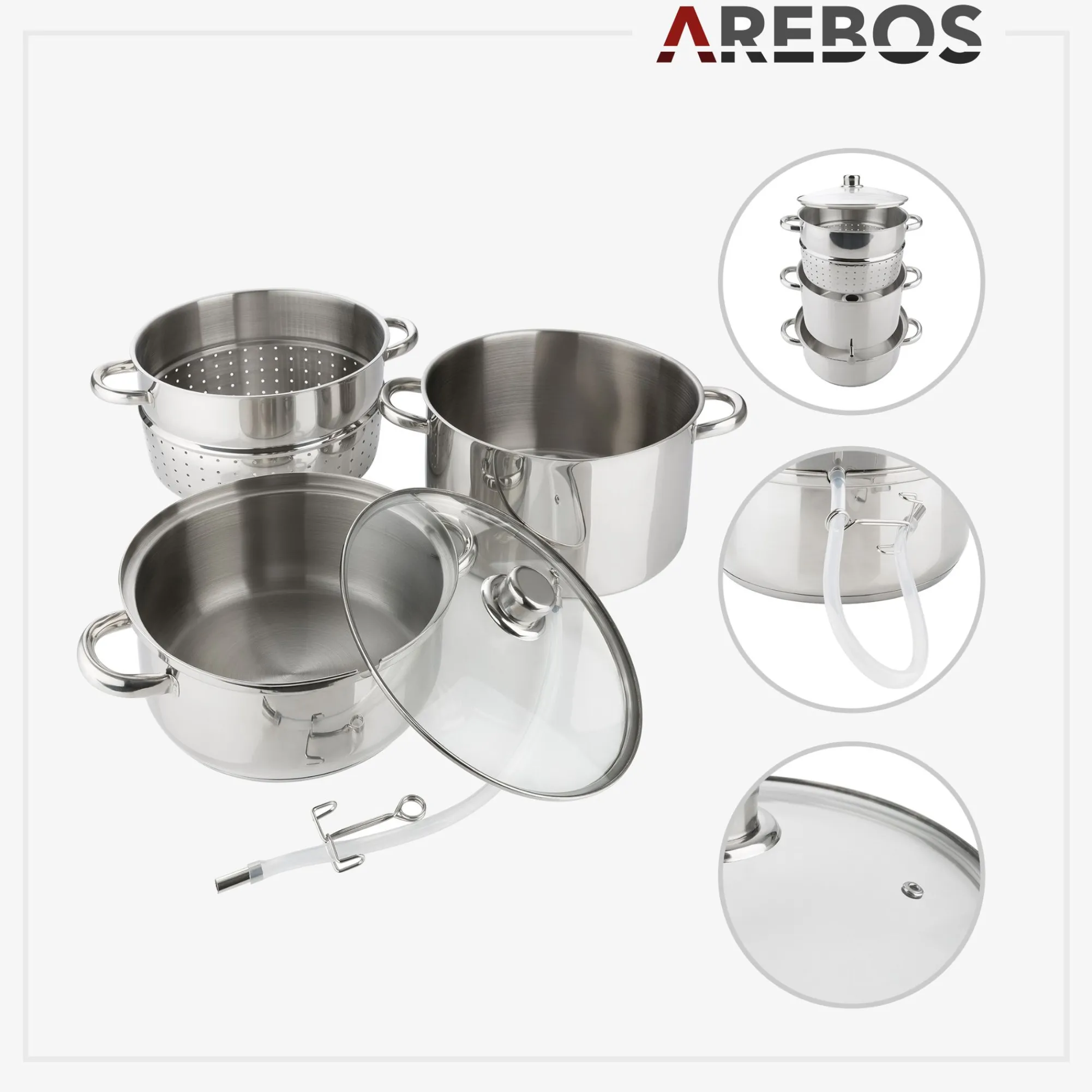 Arebos Dampfentsafter 15 L - Edelstahl Best