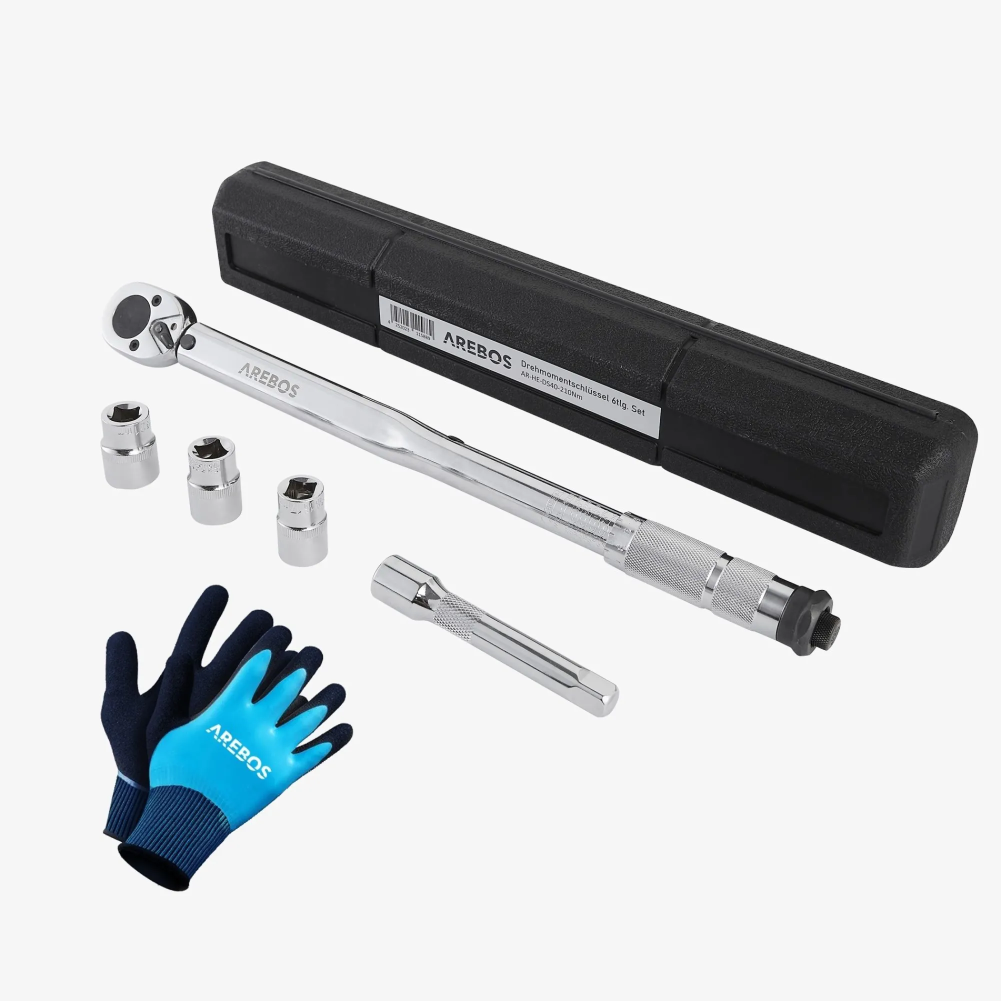 Arebos Drehmomentschlüssel 6 tlg. Set inkl. Koffer Hot