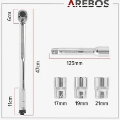 Arebos Drehmomentschlüssel 6 tlg. Set inkl. Koffer Hot
