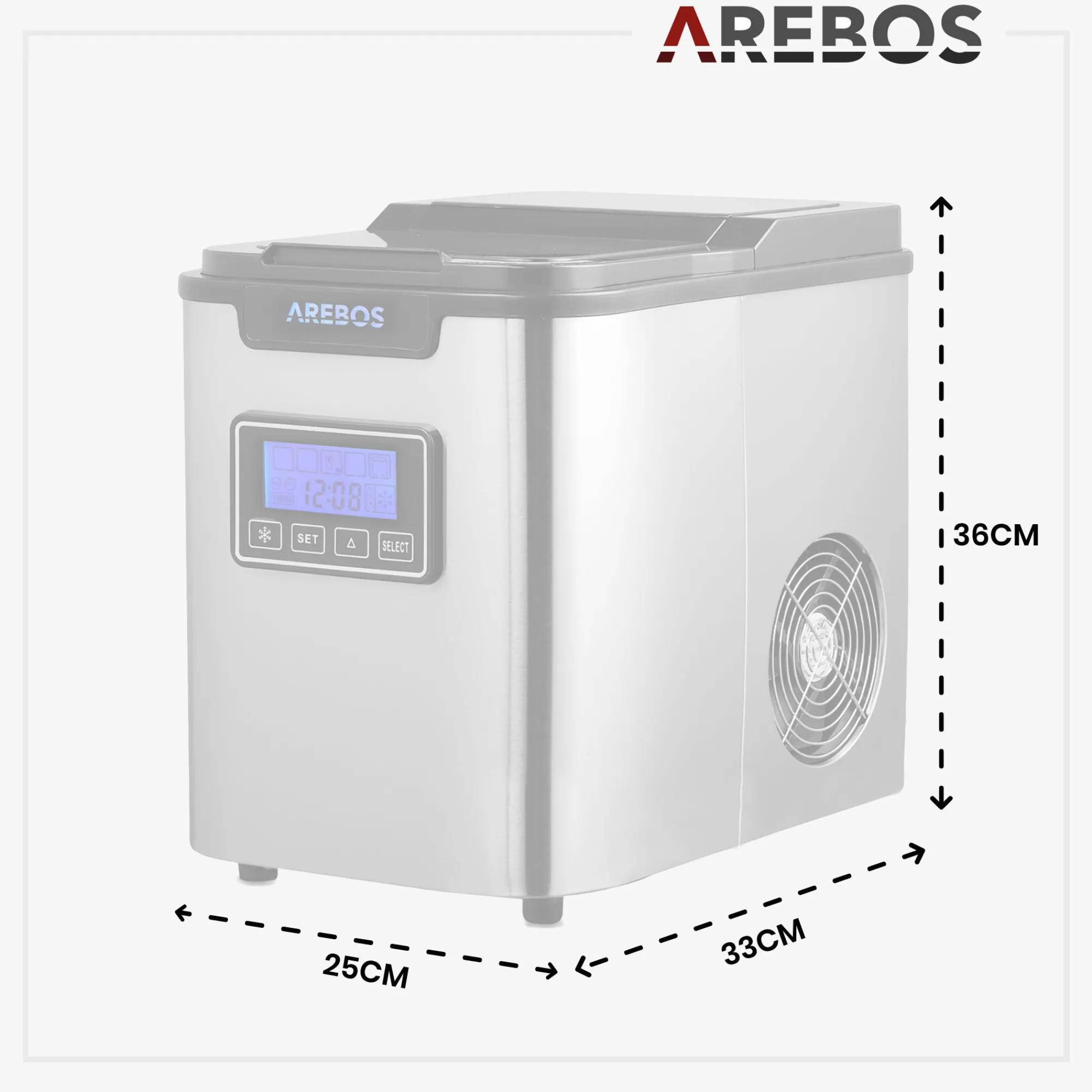 Arebos Eiswürfelmaschine 2.2L Edelstahl Sale