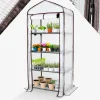 Arebos Foliengewächshaus mit Ablagen 70 x 50 x 158 cm Discount