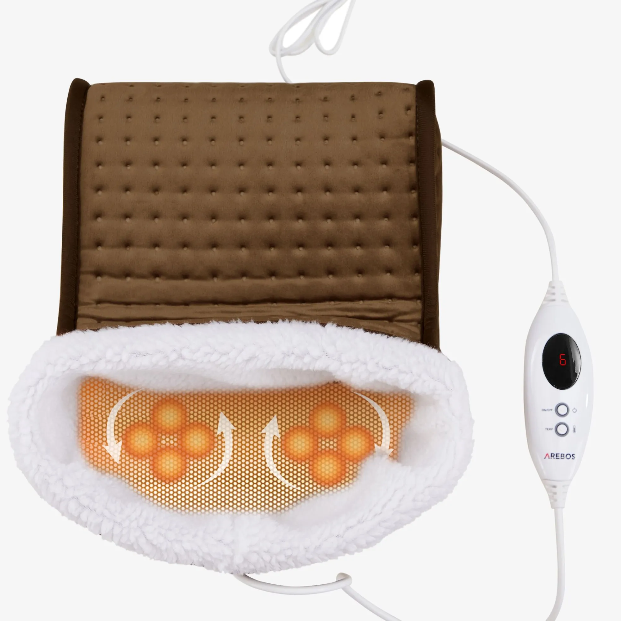 Arebos Fußwärmer Braun