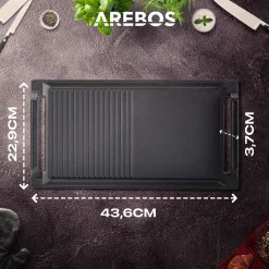 Arebos Grill Pan Grillplatte für Induktionskochfelder