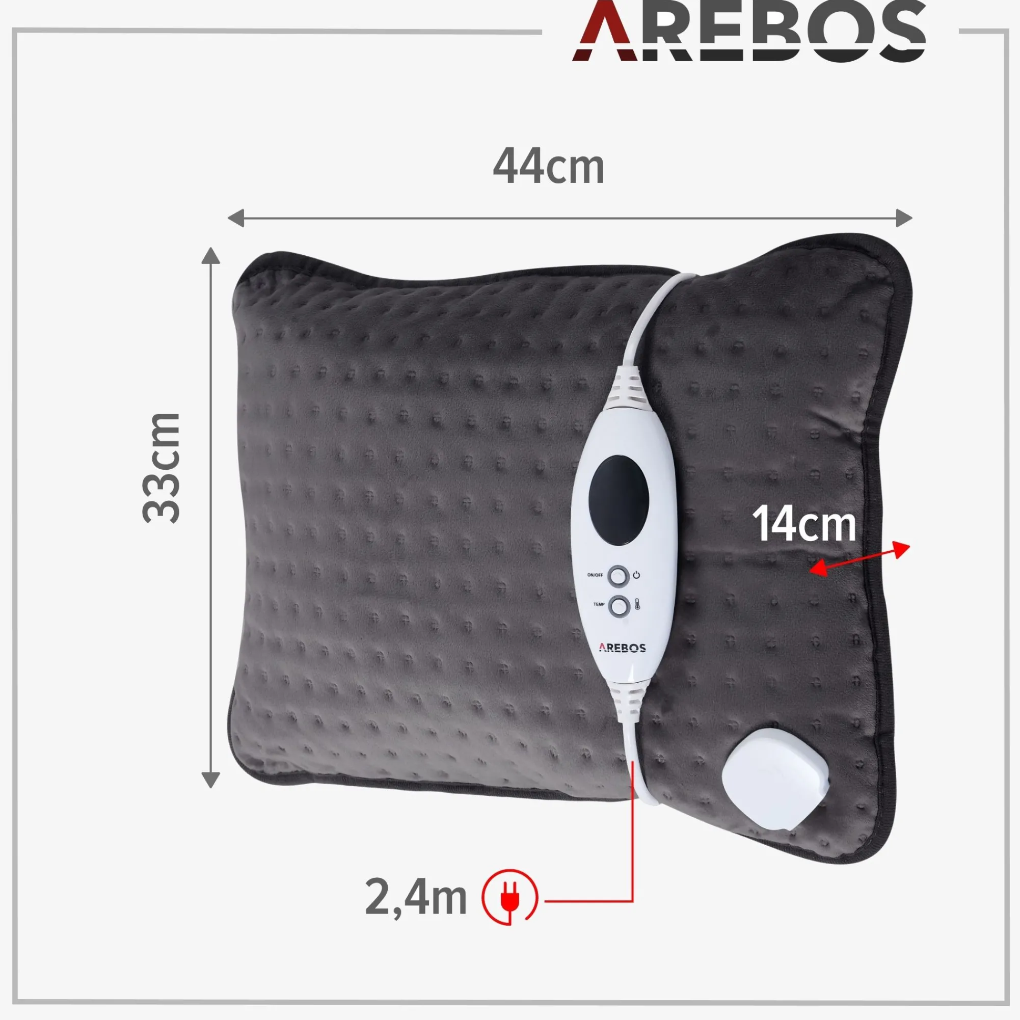 Arebos Heizkissen elektrisch mit Füllung New