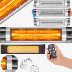 Arebos Heizstrahler 2500W - Wandmontage - Fernbedienung Hot