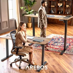 Arebos Höhenverstellbarer Schreibtisch 140 x 60 cm