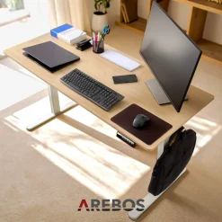 Arebos Höhenverstellbarer Schreibtisch 140 x 60 cm