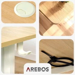 Arebos Höhenverstellbarer Schreibtisch 120 x 60 cm Clearance