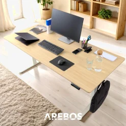 Arebos Höhenverstellbarer Schreibtisch 160 x 80 cm