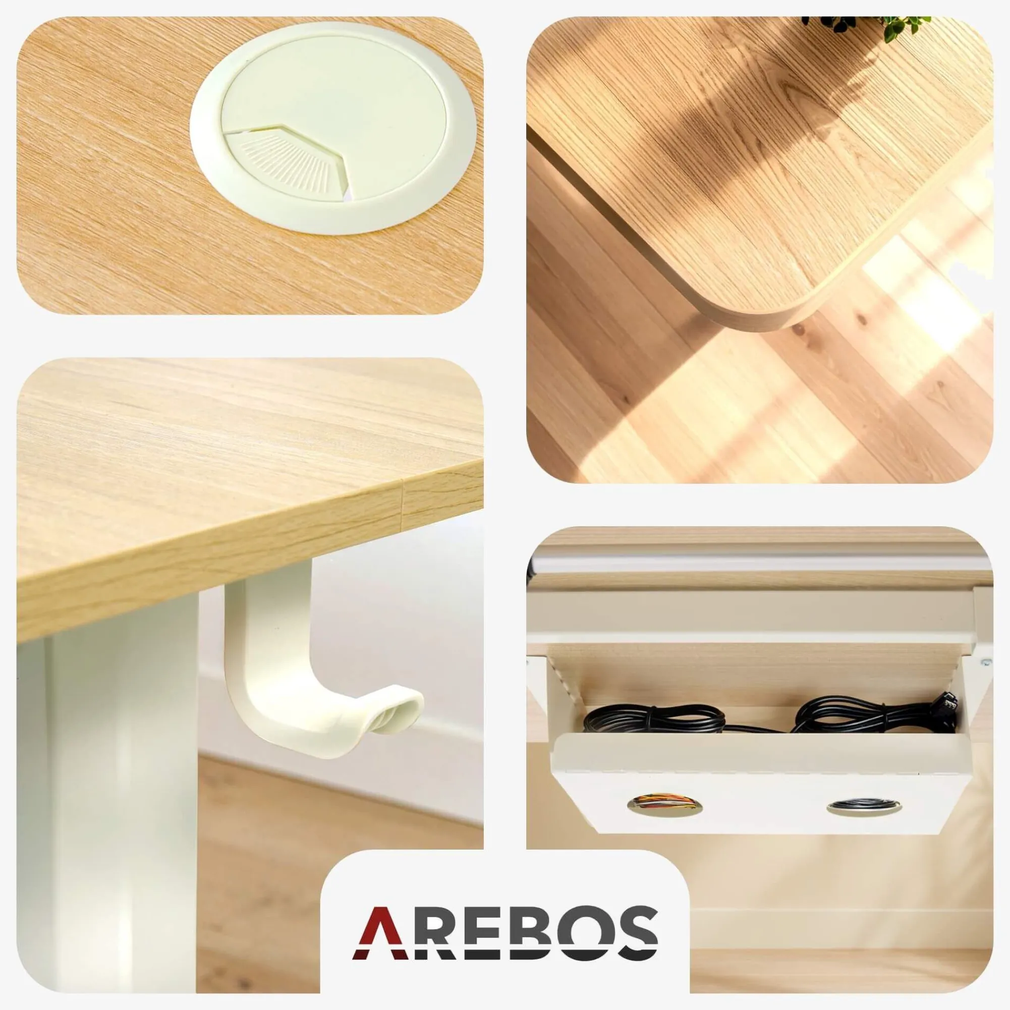 Arebos Höhenverstellbarer Schreibtisch 160 x 80 cm