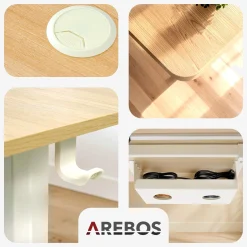 Arebos Höhenverstellbarer Schreibtisch 180 x 80 cm Sale