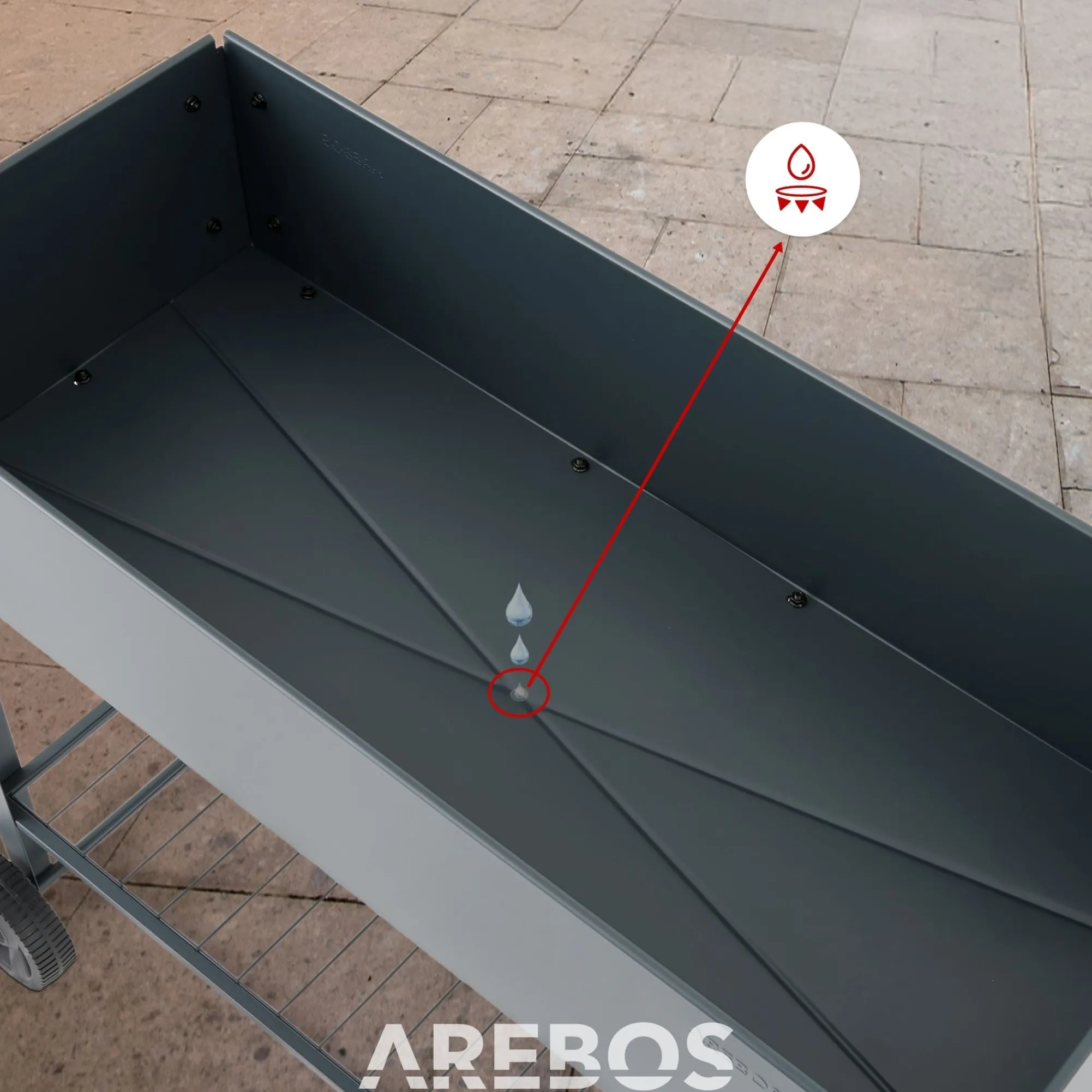 Arebos Hochbeet aus Metall mit Rädern - Anthrazit Clearance