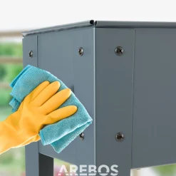 Arebos Hochbeet aus Metall mit Rädern - Anthrazit Clearance