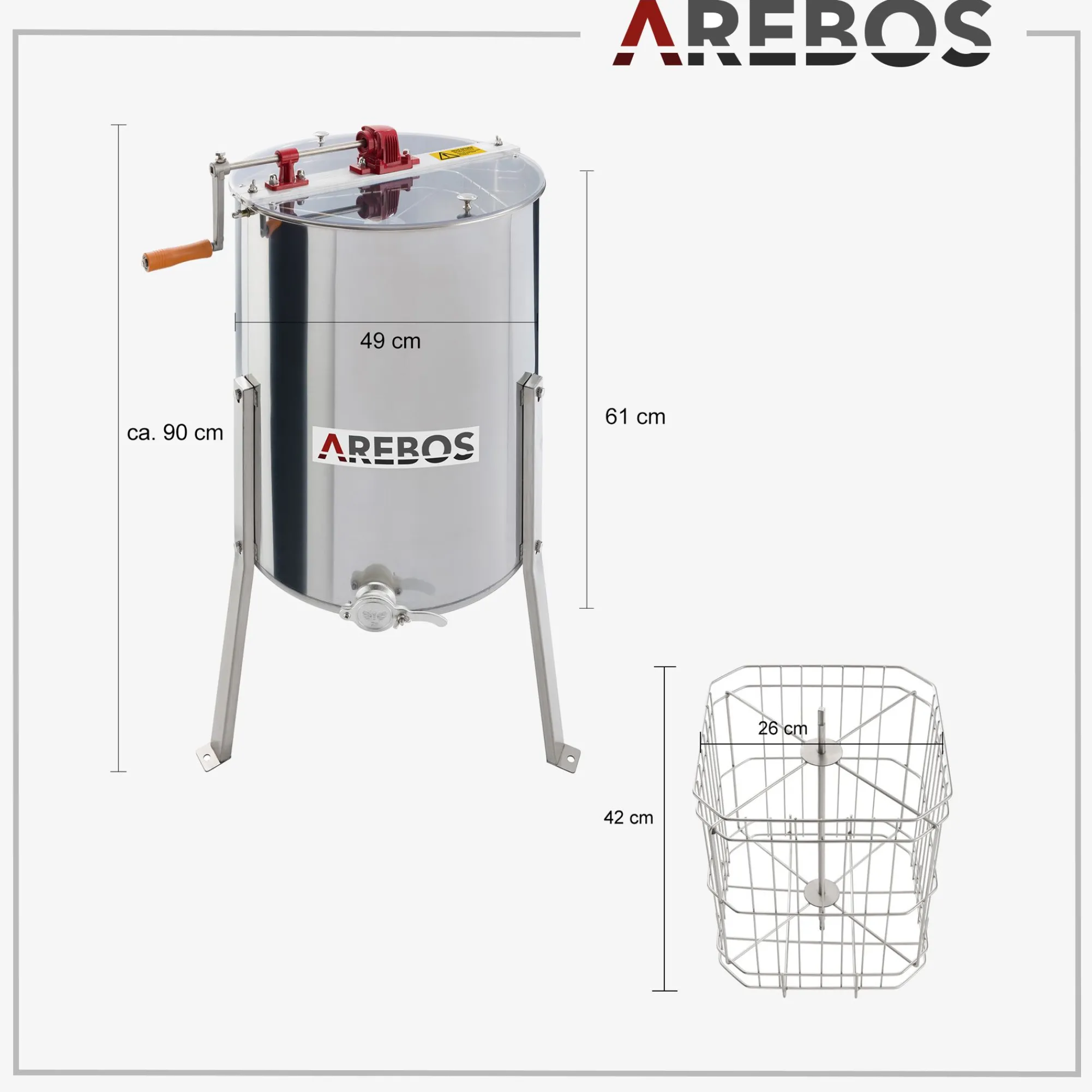 Arebos Honigschleuder ECO 4 Rahmen Clearance