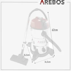 Arebos Industriestaubsauger 1300W - 30L New