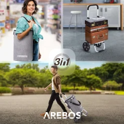Arebos 3in1 Einkaufstrolley Grau