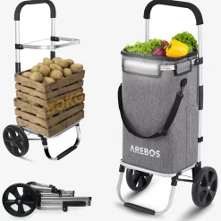 Arebos 3in1 Einkaufstrolley Grau