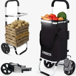 Arebos 3in1 Einkaufstrolley Schwarz Outlet