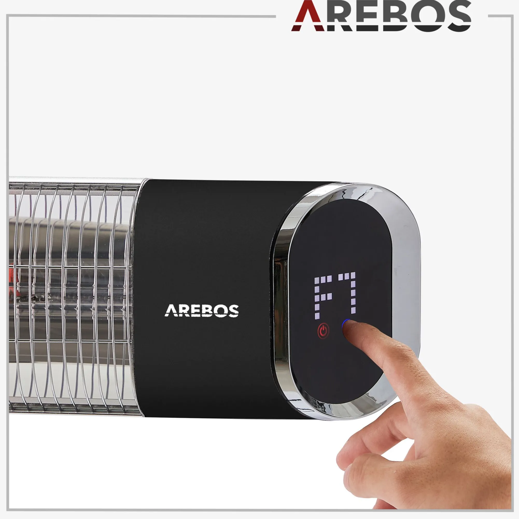 Arebos Infrarot Heizstrahler 2000W mit Fernbedienung Premium Schwarz Outlet