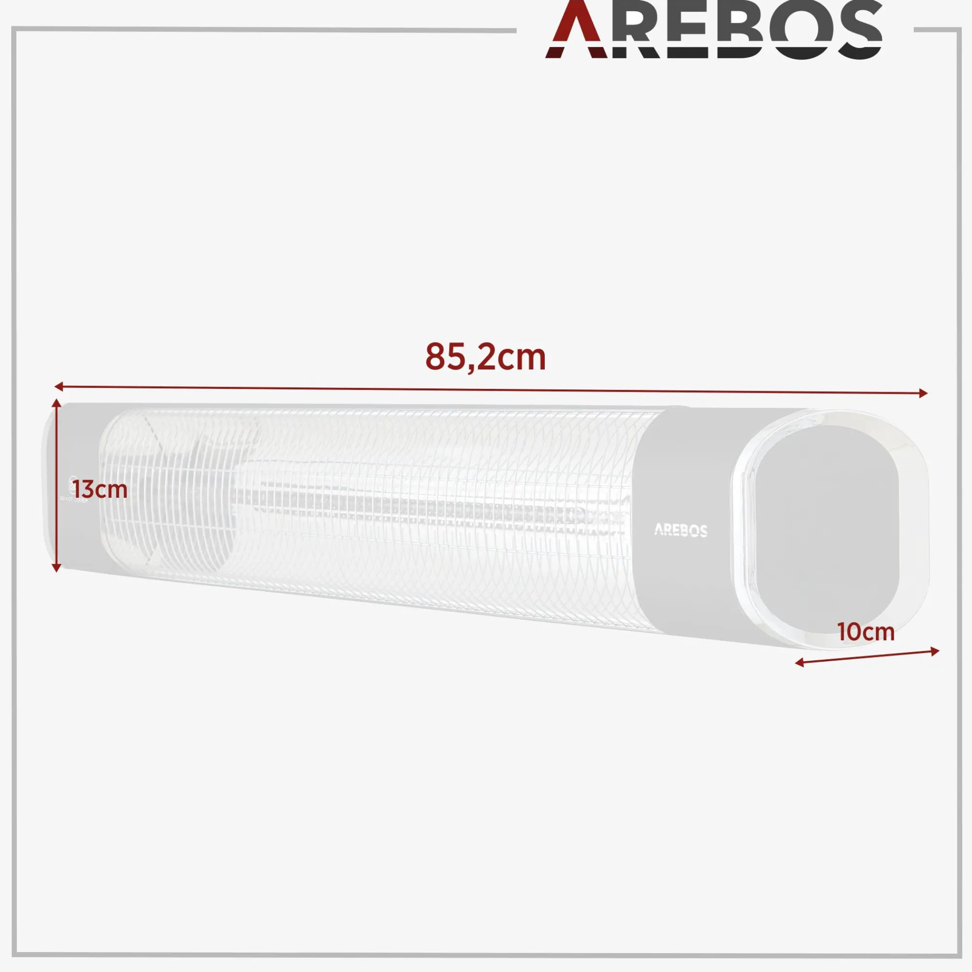 Arebos Infrarot Heizstrahler 2000W mit Fernbedienung Premium Schwarz Outlet