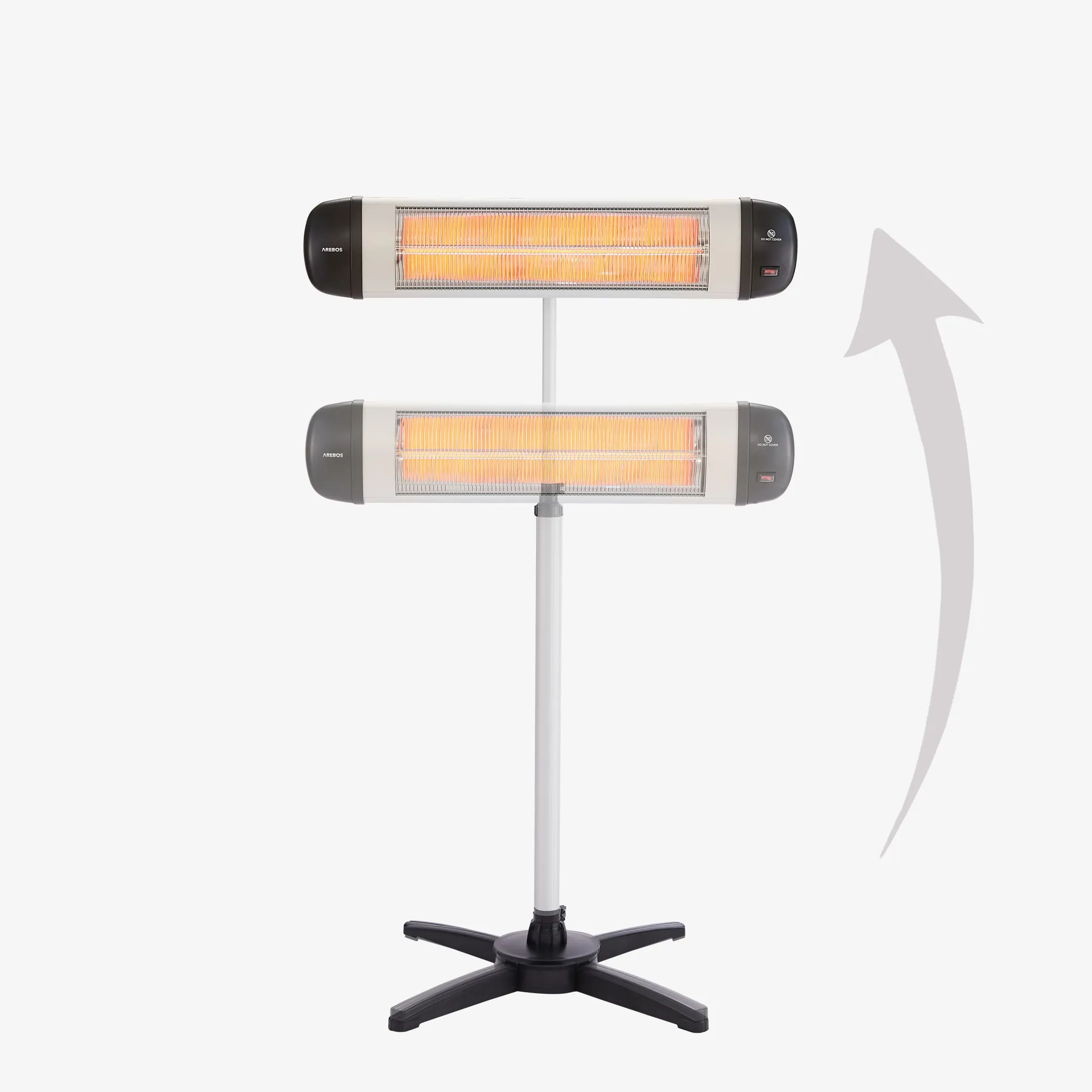 Arebos Infrarot Heizstrahler 2500W mit Kreuzstativ Clearance
